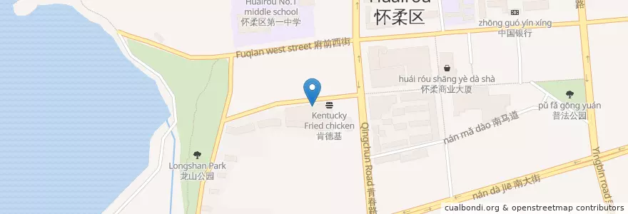 Mapa de ubicacion de 星巴克 en Chine, Pékin, Hebei, 怀柔区 / Huairou.