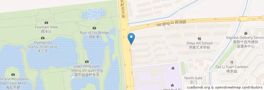 Mapa de ubicacion de 北园餐厅 en 中国, 北京市, 河北省, 海淀区.