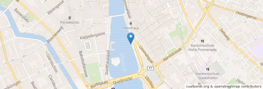 Mapa de ubicacion de Limmatquai 14 en Suisse, Zurich, District De Zurich, Zurich.