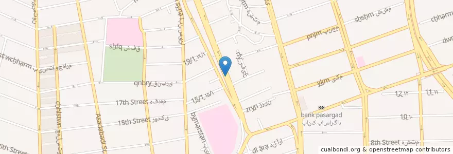 Mapa de ubicacion de کافه مژگان en Iran, Téhéran, شهرستان تهران, Téhéran, بخش مرکزی شهرستان تهران.