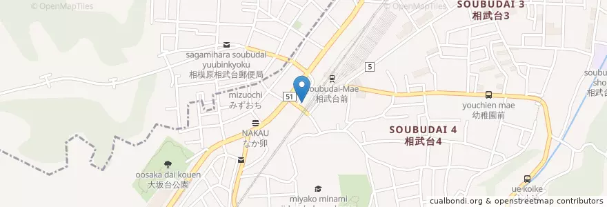 Mapa de ubicacion de 座間警察署相武台前交番 en Japonya, 神奈川県, 座間市.
