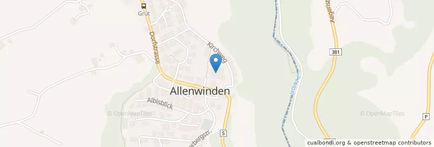 Mapa de ubicacion de Schulhaus Allenwinden en Suiza, Zug, Baar.