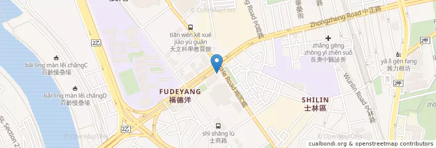 Mapa de ubicacion de 台北市立聯合醫院士林門診區 en Taiwan, 新北市, Taipei, 士林區.