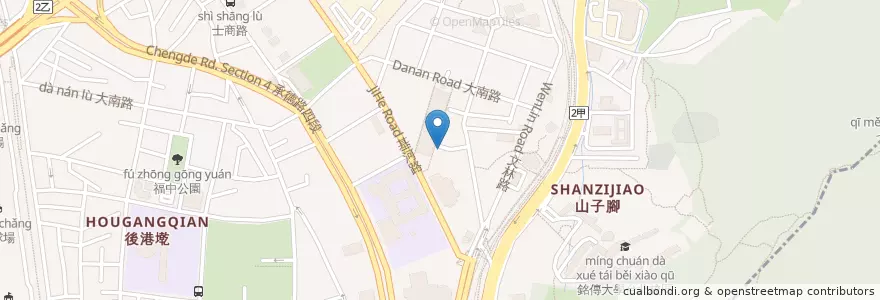 Mapa de ubicacion de 士林夜市美食街 en تايوان, تايبيه الجديدة, تايبيه, 士林區.