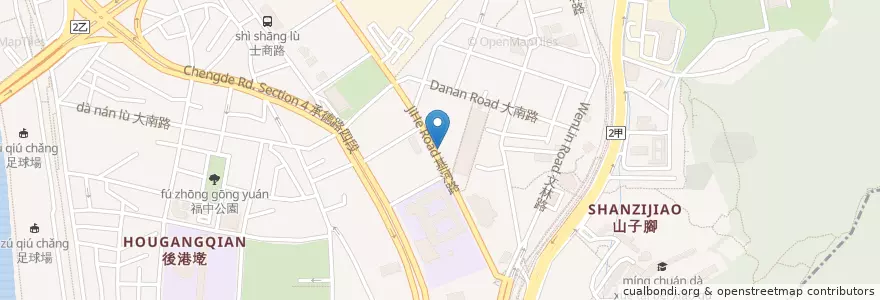 Mapa de ubicacion de 高雄黑輪大王 en 臺灣, 新北市, 臺北市, 士林區.
