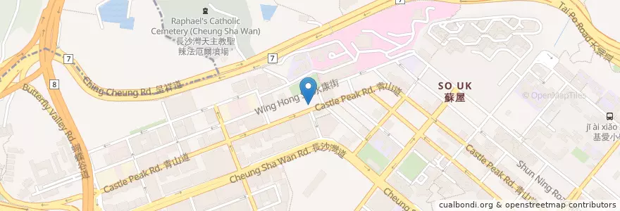 Mapa de ubicacion de 德龍清湯腩 en Çin, Guangdong, Hong Kong, Kowloon, Yeni Bölgeler, 深水埗區 Sham Shui Po District.