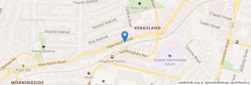 Mapa de ubicacion de Saigon Cafe and restaurant en Новая Зеландия, Auckland, Albert-Eden.
