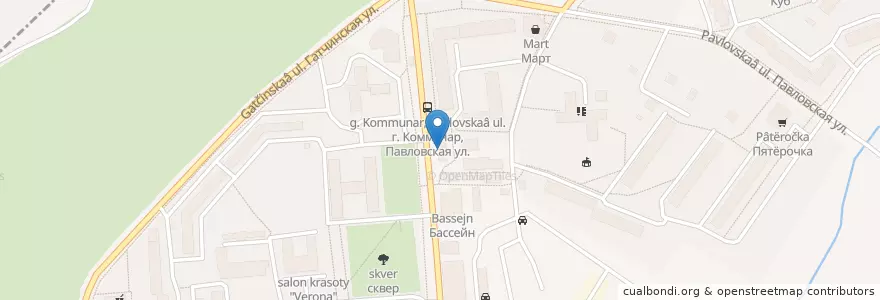 Mapa de ubicacion de Бочонок en Russia, Northwestern Federal District, Leningrad Oblast, Gatchinsky District, Коммунарское Городское Поселение.