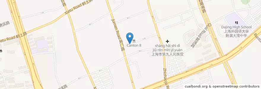 Mapa de ubicacion de 名厨本帮菜 en 中国, 上海市, 黄浦区.