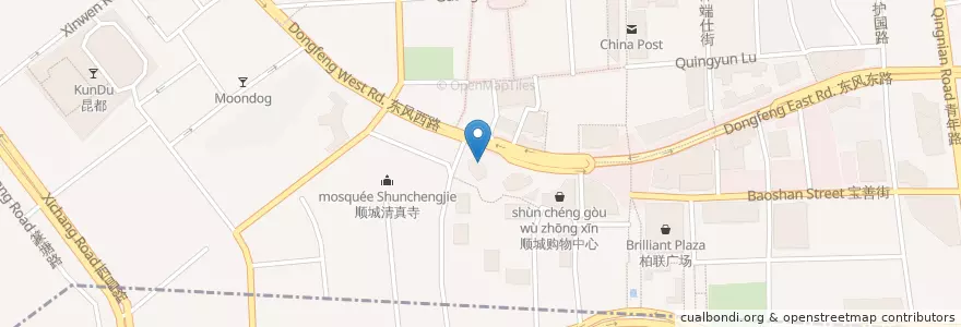 Mapa de ubicacion de Starbucks en China, Yunnan, 昆明市, 五华区, 大观街道.