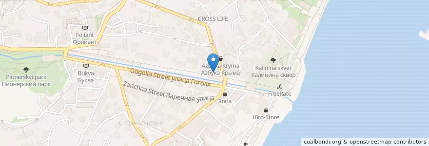 Mapa de ubicacion de South cafe en Russia, South Federal District, Autonomous Republic Of Crimea, Republic Of Crimea, Yalta City Municipality, Городской Округ Ялта.