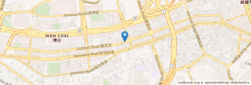 Mapa de ubicacion de 浙江軒 en 中国, 広東省, 香港, 香港島, 新界, 灣仔區 Wan Chai District.