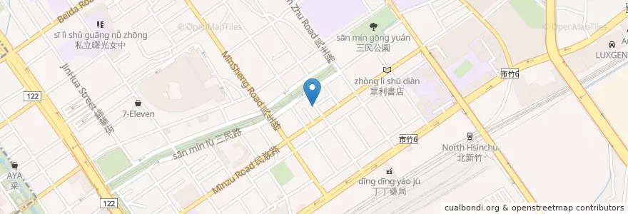 Mapa de ubicacion de 院子咖啡館 en 타이완, 타이완성, 신주시, 둥구.