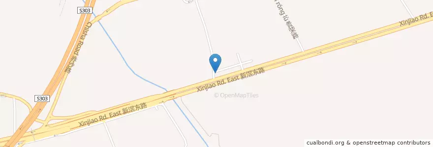 Mapa de ubicacion de 新滘东路(赤沙市场)总站 en 中国, 広東省, 広州市, 海珠区, 官洲街道.