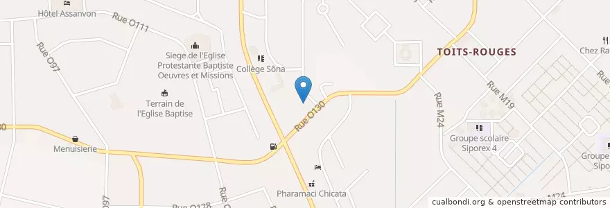 Mapa de ubicacion de Centre d'instruction des sapeurs pompiers de Yopougon en ساحل العاج, أبيدجان, Yopougon.