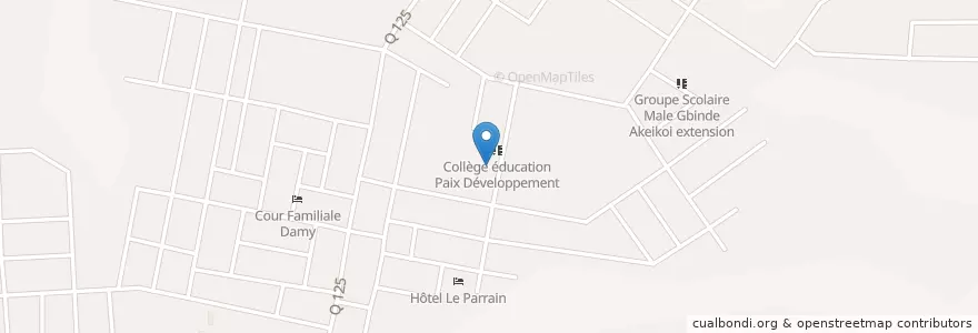 Mapa de ubicacion de Institut d’enseignement général et scientifique As Pouchkine en Côte D'Ivoire, Abidjan, Abobo.