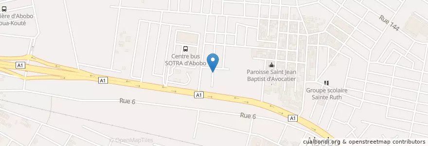 Mapa de ubicacion de École confessionnelle islamique An nour en 코트디부아르, 아비장, Abobo.