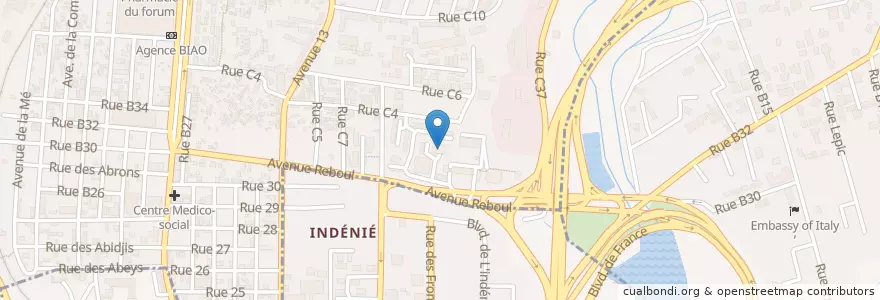 Mapa de ubicacion de Infirmerie du GSPM Indenié en Côte D'Ivoire, Abidjan.