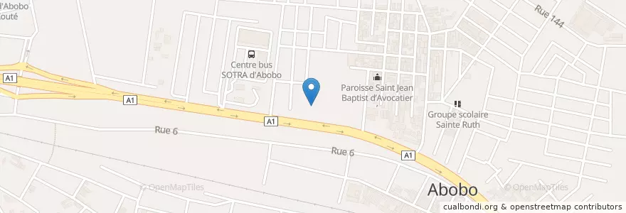 Mapa de ubicacion de Shell en Costa De Marfil, Abiyán, Abobo.