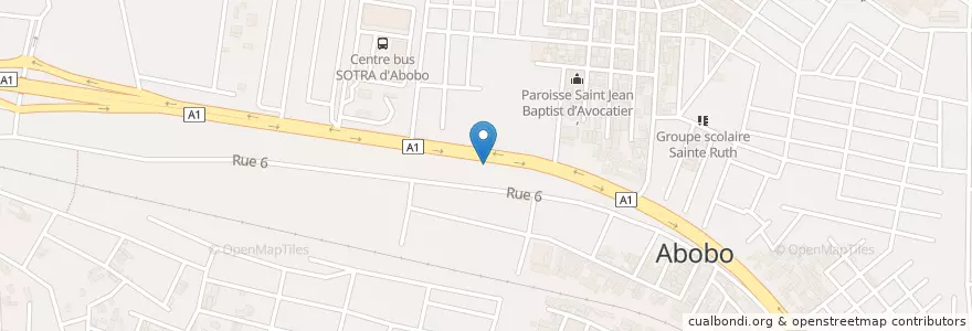 Mapa de ubicacion de Shell en ساحل عاج, آبیجان, Abobo.