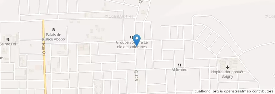Mapa de ubicacion de Pharmacie Route Akeikoi en Côte D'Ivoire, Abidjan, Abobo.