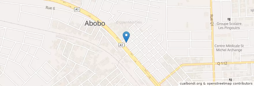 Mapa de ubicacion de Pharmacie du centre en Costa D'Avorio, Abidjan, Abobo.