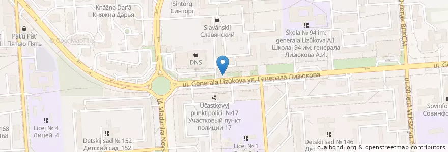 Mapa de ubicacion de Почта Банк en Russia, Distretto Federale Centrale, Oblast' Di Voronež, Городской Округ Воронеж.