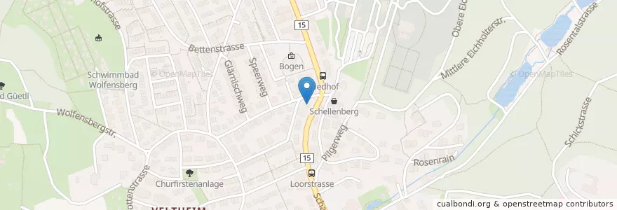 Mapa de ubicacion de Ärzte am Rosenberg en 瑞士, 蘇黎世, Bezirk Winterthur, Winterthur.