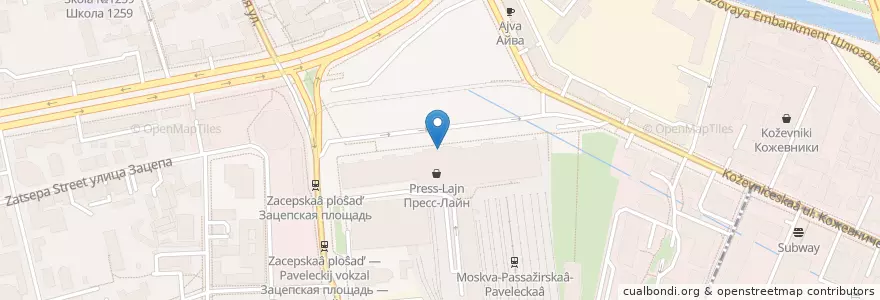 Mapa de ubicacion de Cofix en Rusia, Distrito Federal Central, Москва, Distrito Administrativo Central, Район Замоскворечье.