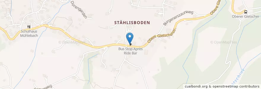 Mapa de ubicacion de Bus Stop Après Ride Bar en Svizzera, Berna, Verwaltungsregion Oberland, Verwaltungskreis Interlaken-Oberhasli, Grindelwald.