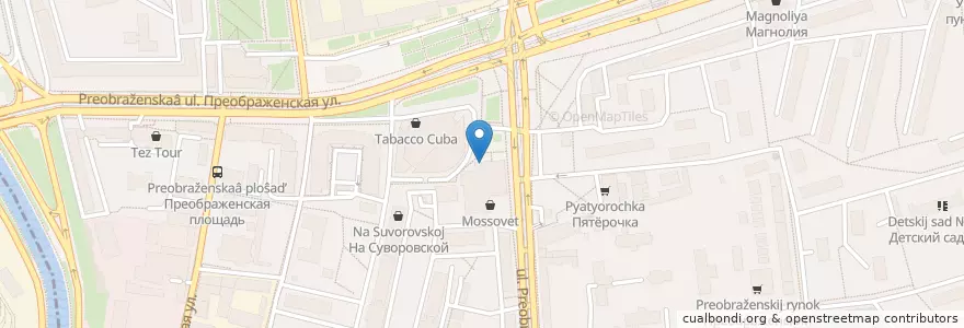 Mapa de ubicacion de Bear Burgers en Rusia, Distrito Federal Central, Москва, Восточный Административный Округ, Район Преображенское.