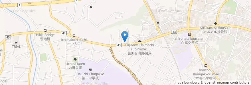 Mapa de ubicacion de マクドナルド en Japonya, 神奈川県, 藤沢市.