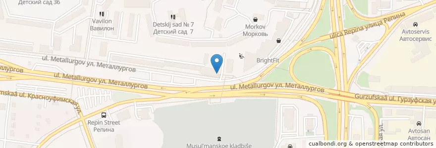 Mapa de ubicacion de Грилль-бар Мачо-пикчо en Russie, District Fédéral De L'Oural, Oblast De Sverdlovsk, Городской Округ Екатеринбург.