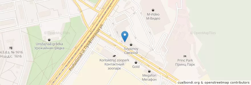 Mapa de ubicacion de Dunkin' Donuts en Rusia, Distrito Federal Central, Москва, Юго-Западный Административный Округ, Район Ясенево.