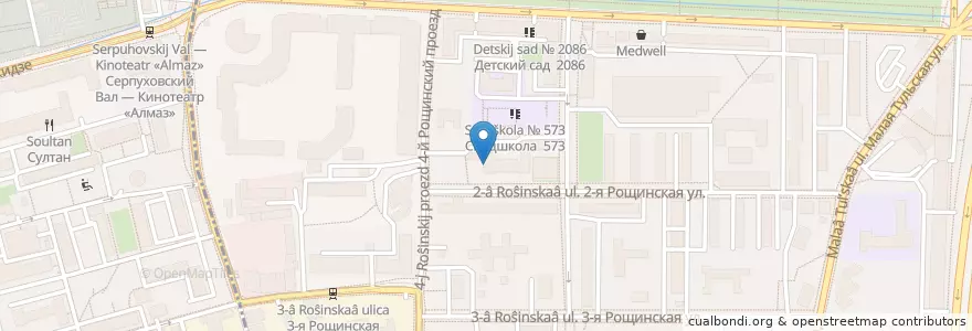 Mapa de ubicacion de Sadbarg Lounge Cafe en Russia, Distretto Federale Centrale, Москва, Южный Административный Округ, Даниловский Район.