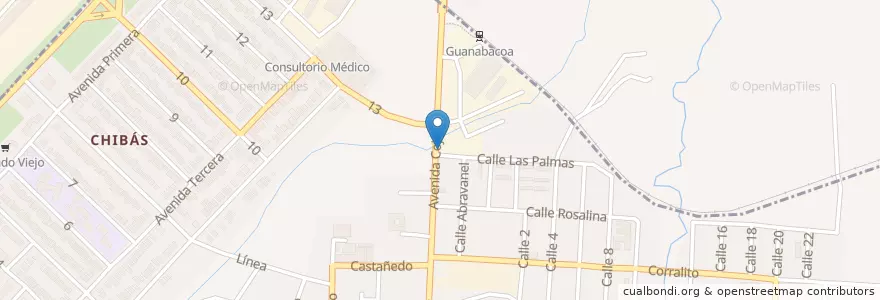 Mapa de ubicacion de Cupet Roble en キューバ, La Habana, Guanabacoa.