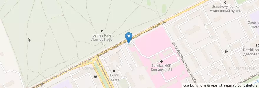 Mapa de ubicacion de Лукойл en Rusland, Centraal Federaal District, Moskou, Западный Административный Округ, Район Филёвский Парк.