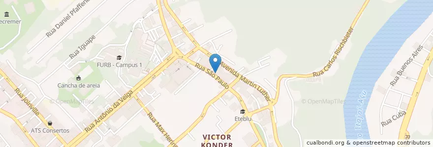 Mapa de ubicacion de Enter Burguer en ブラジル, 南部地域, サンタ カタリーナ, Região Geográfica Intermediária De Blumenau, Microrregião De Blumenau, ブルメナウ.