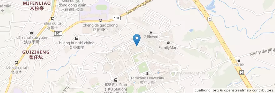 Mapa de ubicacion de 迦南中庭餐廳 en Taiwan, 新北市, 淡水區.