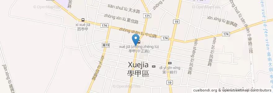 Mapa de ubicacion de 艾啡兒咖啡 en Taïwan, Tainan, District De Xuejia.