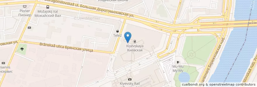 Mapa de ubicacion de Крошка Картошка en Rusia, Центральный Федеральный Округ, Москва, Западный Административный Округ, Район Дорогомилово.