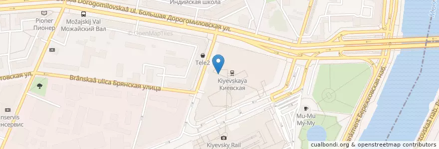 Mapa de ubicacion de Saj & Falafel en Rusland, Centraal Federaal District, Moskou, Западный Административный Округ, Район Дорогомилово.