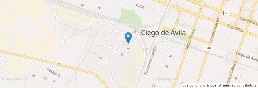 Mapa de ubicacion de Silvia (llamadas y venta de tarjetas) en Куба, Сьего-Де-Авила, Ciego De Ávila, Ciudad De Ciego De Ávila, Ciudad De Ciego De Ávila.