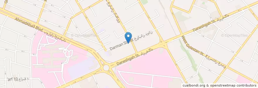 Mapa de ubicacion de مرکز سنجش تراکم استخوان دگزا en 이란, استان خراسان رضوی, شهرستان مشهد, مشهد, بخش مرکزی شهرستان مشهد.