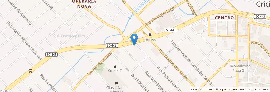 Mapa de ubicacion de Casa da Pizza en Бразилия, Южный Регион, Санта-Катарина, Região Geográfica Intermediária De Criciúma, Microrregião De Criciúma, Criciúma.