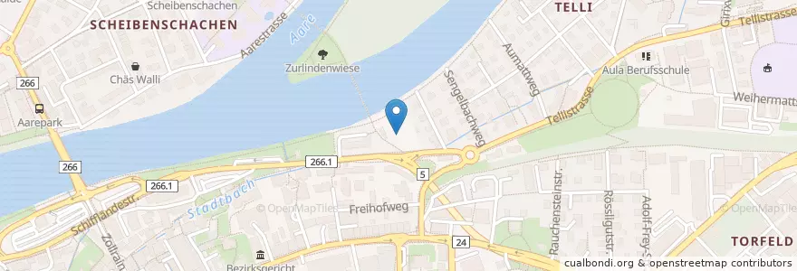 Mapa de ubicacion de Gartenkaffee en Switzerland, Aargau, Bezirk Aarau, Aarau.