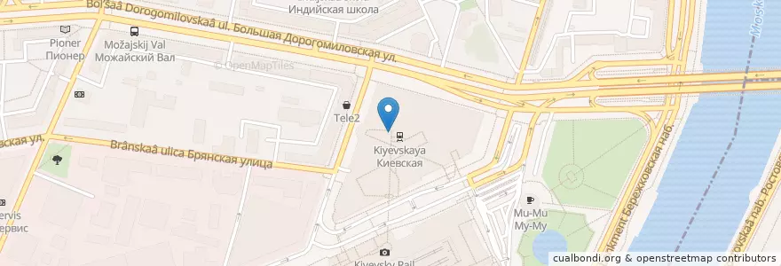 Mapa de ubicacion de Saltenas en Rússia, Distrito Federal Central, Москва, Западный Административный Округ, Район Дорогомилово.