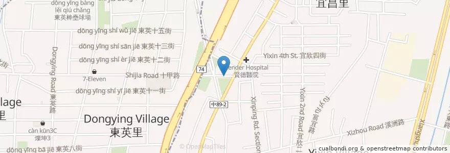 Mapa de ubicacion de 宜昌兒童公園 en تايوان, تاي شانغ, 太平區.