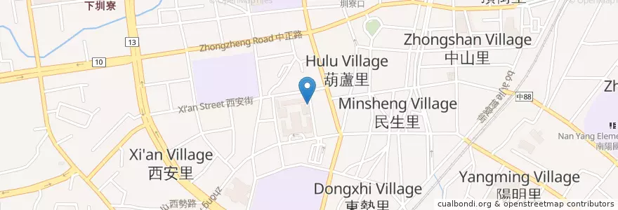 Mapa de ubicacion de 豐原地政事務所 en Taiwan, 臺中市, 豐原區.