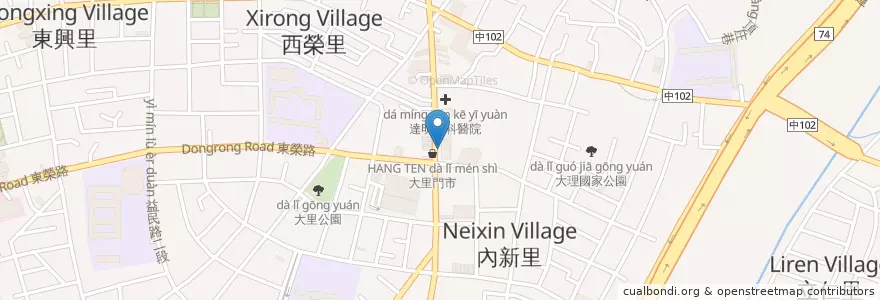 Mapa de ubicacion de 內新市場 en تايوان, تاي شانغ, 大里區.